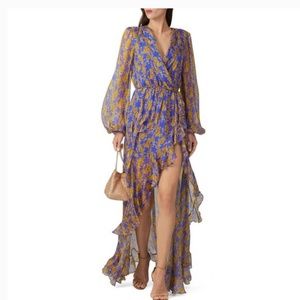 Caroline Constas Liv Floral Silk Chiffon Maxi Dress